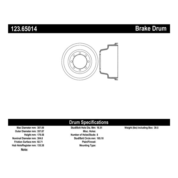 Standard Brake Drum,123.65014